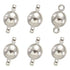 Alloy Magnetic Clasp Silver Color 8X13mm 6PC