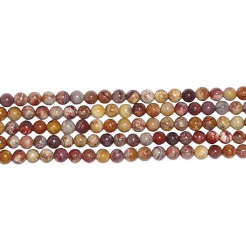 Birdeye Rhyolite Round Beads 6mm