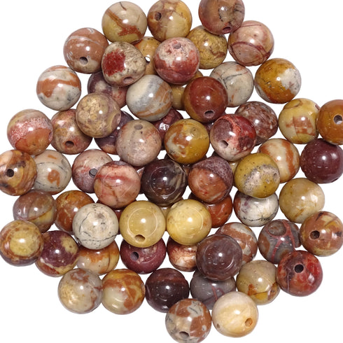 Birdeye Rhyolite Round Beads 6mm