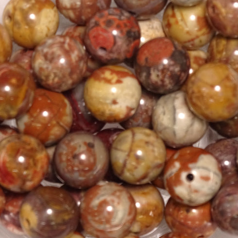 Birdeye Rhyolite Round Beads 8mm