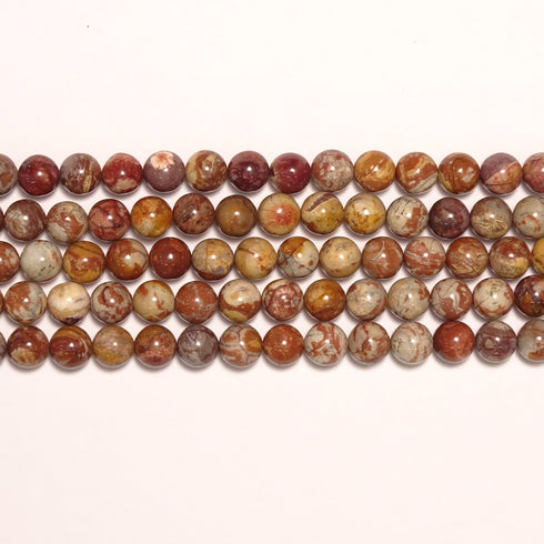 Birdeye Rhyolite Round Beads 8mm