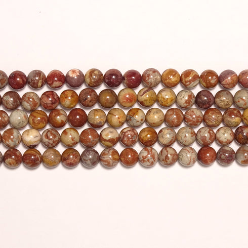 Birdeye Rhyolite Round Beads 8mm