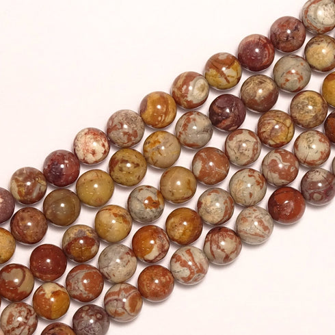 Birdeye Rhyolite Round Beads 8mm