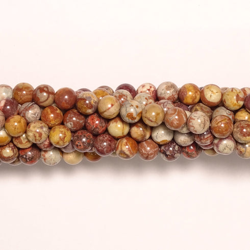 Birdeye Rhyolite Round Beads 8mm