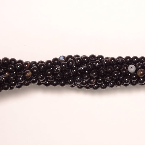 Black Sardonyx Round Beads 6mm