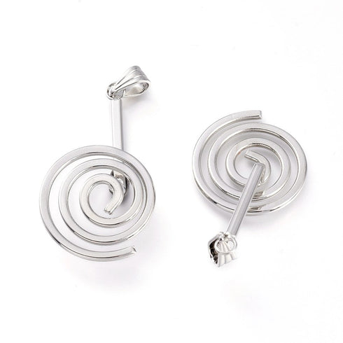 Brass Donut Bail Silver Color 47X23mm