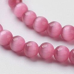 Cat Eye Bead Hot Pink Round Beads 8mm