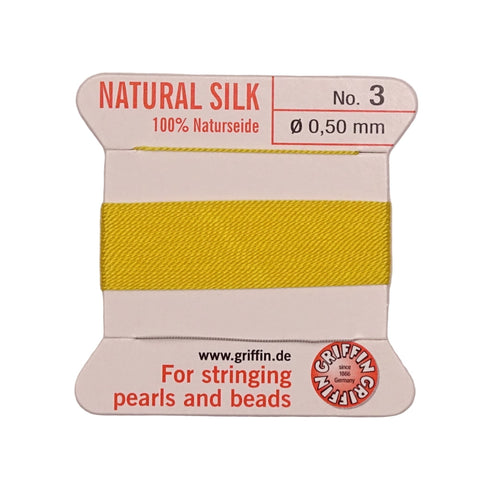 Griffin Silk Thread Yellow No. 3 - 0.5mm