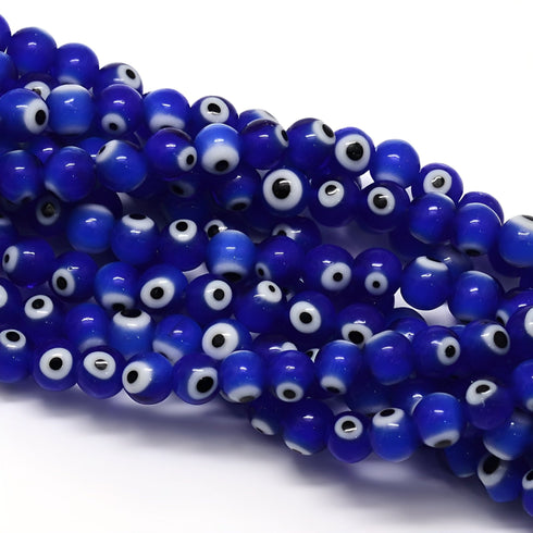 Handmade Evil Eye/Blue Round Beads 6mm