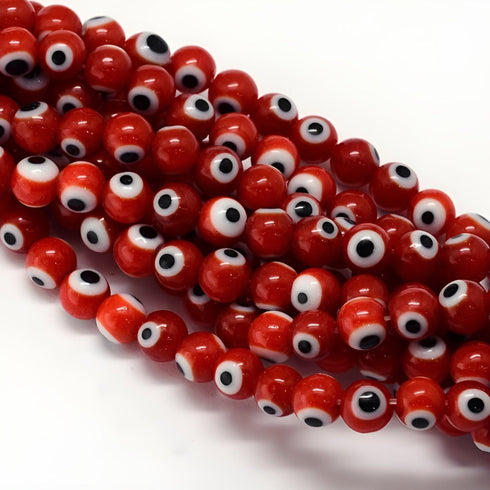 Handmade Evil Eye/Red Round Beads 6mm