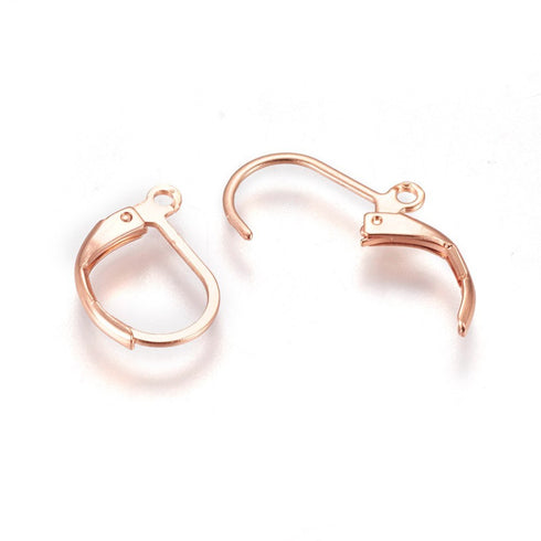 Leverback Earring Rose Gold on Stainless Steel 3 Pair