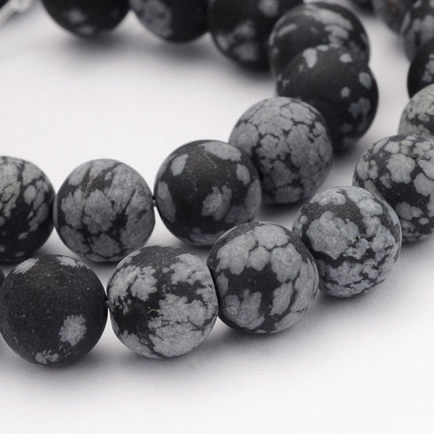 Snowflake Obsidian Round Beads 6mm