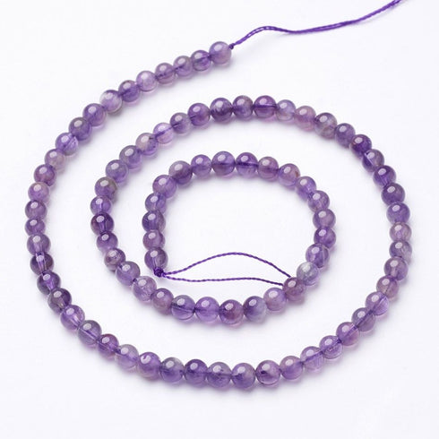 Amethyst Round Beads 4mm