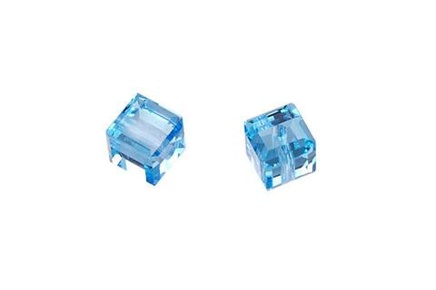 Aquamarine Cube 8mm 4pc