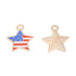 American Flag Star Charm Enameled Light Gold 18X16X2mm 5pcs