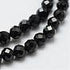 Black Spinel Faceted Round Beads 4mm