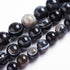 Black Striped Agate Round Beads 6mm