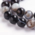 Black Striped Agate Round Beads 6mm