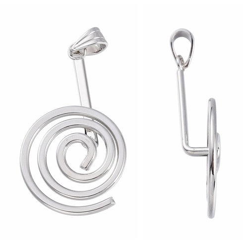 Brass Donut Bail Silver Color 47X23mm