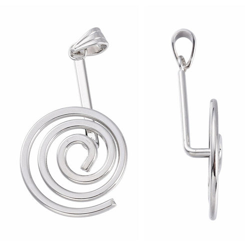 Brass Donut Bail Silver Color 47X23mm