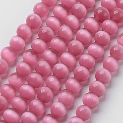 Cat Eye Bead Hot Pink Round Beads 8mm