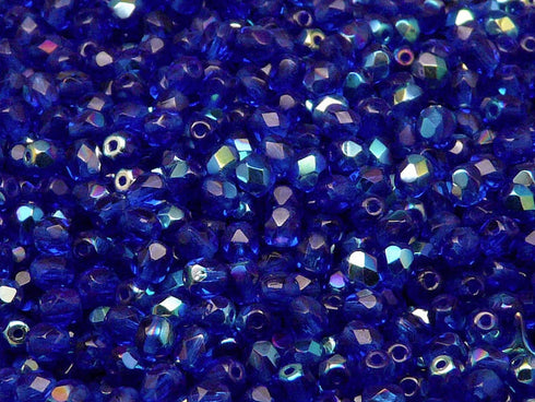 COBALT BLUE AB FACETED 4MM