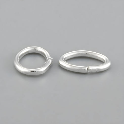 Open Jump Ring Oval Silver Plated 7X5X0.9mm