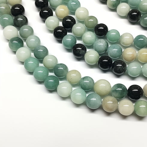 Black Cloudy Amazonite Round Beads 6mm