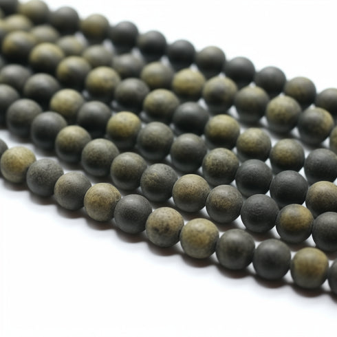 Matte Golden Obsidian Round Beads 6mm