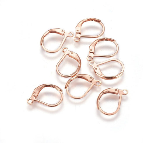 Leverback Earring Rose Gold on Stainless Steel 3 Pair