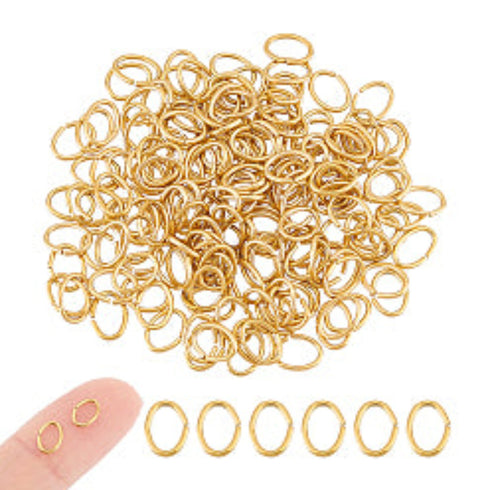Open Jump Ring Oval Golden Color 7x5x0.9mm