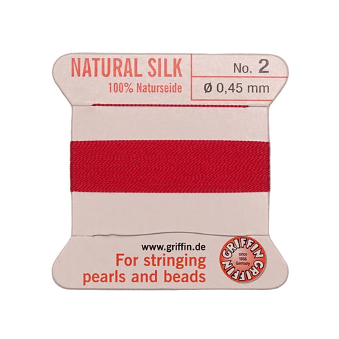 Griffin Silk Thread Red No. 2 - 0.45mm