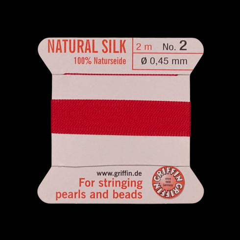 Griffin Silk Thread Red No. 5 - 0.65mm