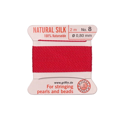 Griffin Silk Thread Red No. 8 - 0.8mm