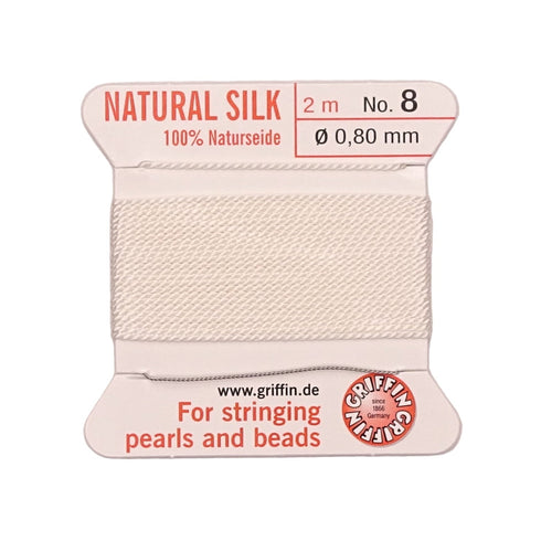 Griffin Silk Thread White No. 8 - 0.8mm