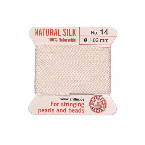 Griffin Silk Thread White No. 14 - 1.02mm