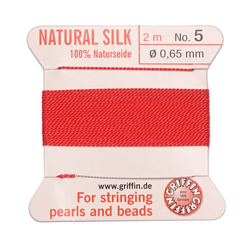 Griffin Silk Thread Coral No. 5 - 0.65mm