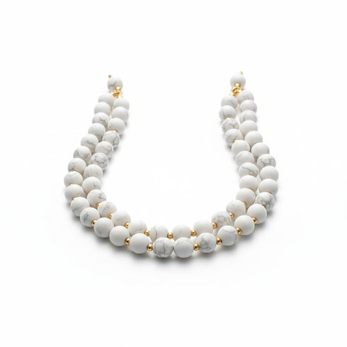 White Howlite Round Beads 6mm