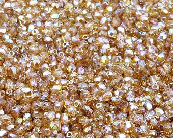 Crystal Brown Rainbow Faceted 3mm