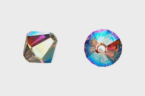 Bicone Crystal (AB Satin) 6mm 12pcs