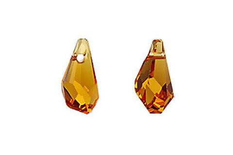 Polygon Drop Topaz 13mm 2pc