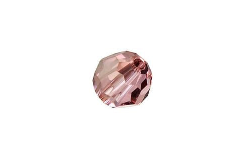 Faceted Round Light Rose (Satin) 6mm 8pc