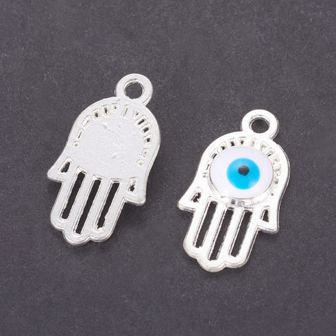 Hamsa Hand Silver Color 1pc