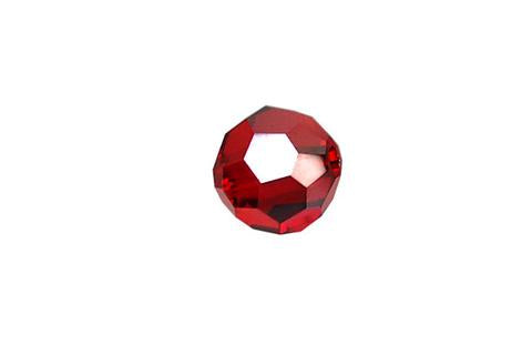 Faceted Round Light Siam (Satin) 10mm 2pc