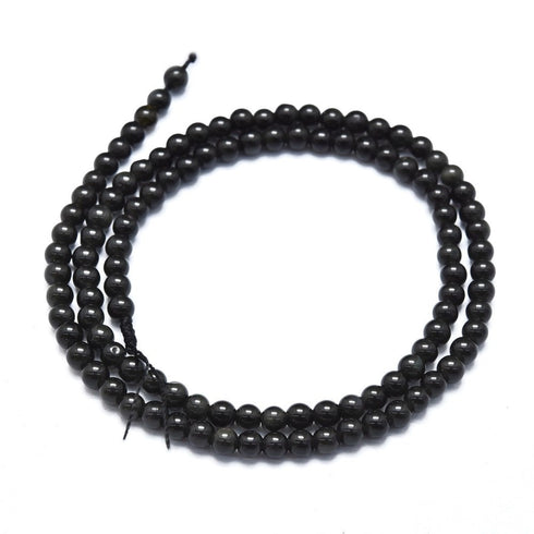 Obsidian Round Beads 4mm