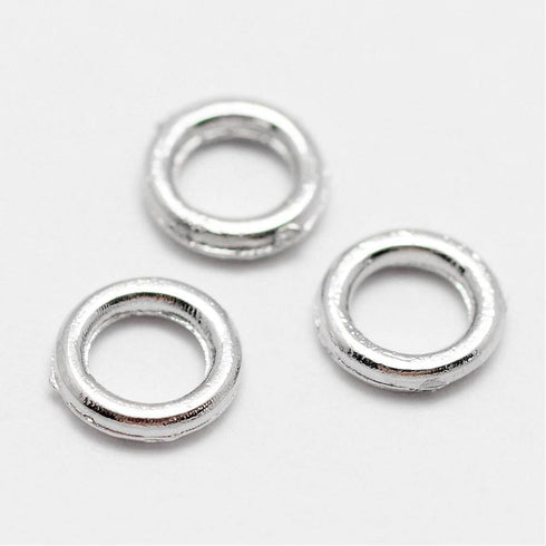 Silver Plated Closed Rings 5mm 24Pcs