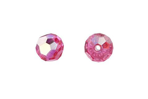 Faceted Round Rose (AB) 8mm 4pc