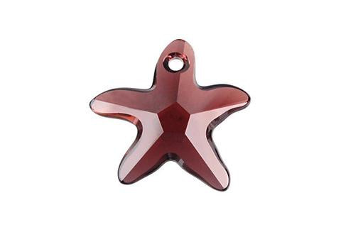 Starfish Pendant Burgundy 20mm 1pc