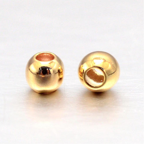 Gold Plated Brass Spacer Beads 3mm 12pc