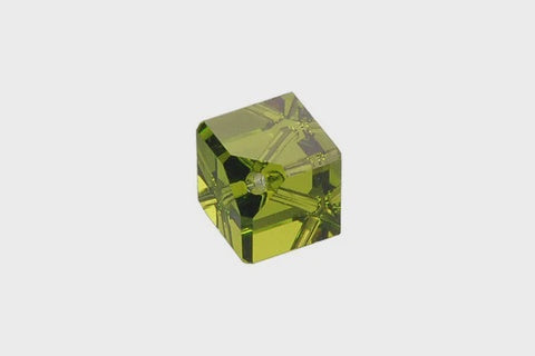 Diagonal Cube Olivine 6mm 2pc